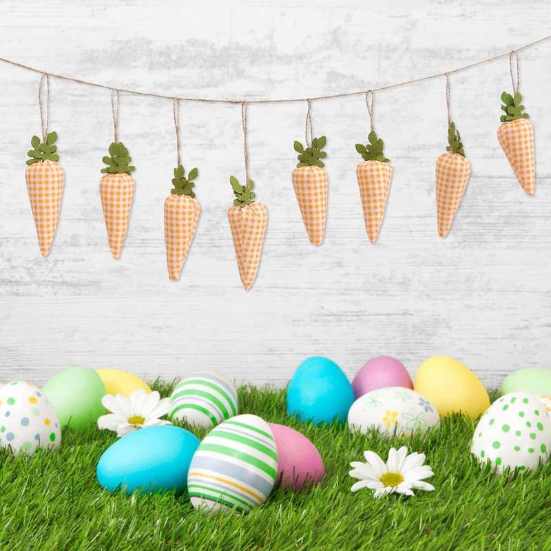8pcs Easter Carrots Ornaments for Easter Home Decor Diy Crafts Gifts