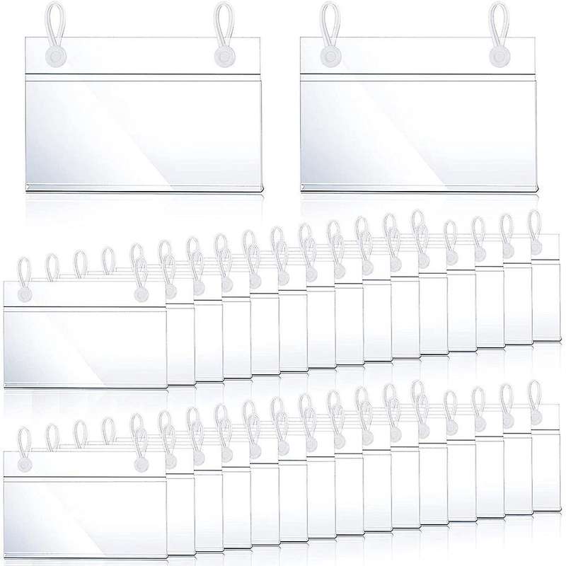 Plastic Label Holders Price Tag Ticket Hanger Clips (30)