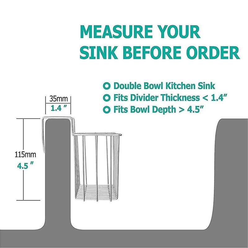 Kitchen Sponge Holder, Sink Basket Sink Caddy Brush Drainer Rack