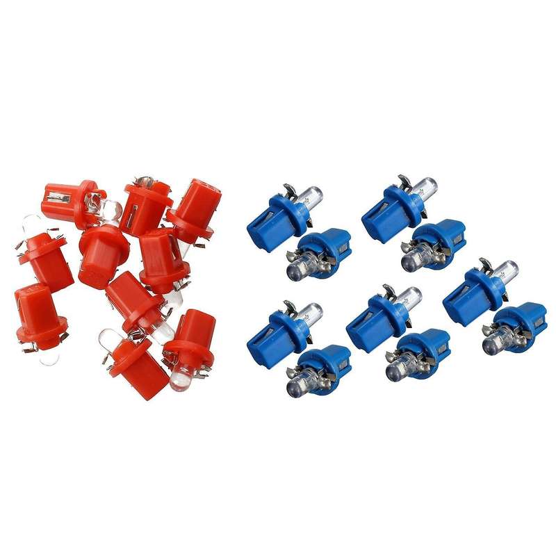 10x Led Bulb Meter Dash B8-5d T5 Lamp with Holder Blue Tuning Auto
