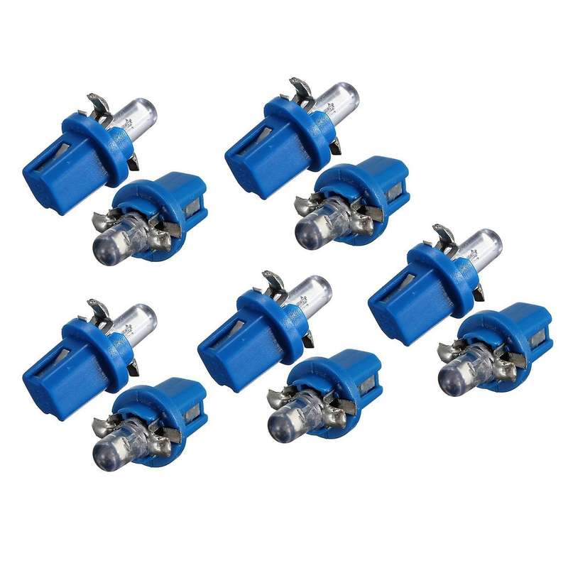 10x Led Bulb Meter Dash B8-5d T5 Lamp with Holder Blue Tuning Auto