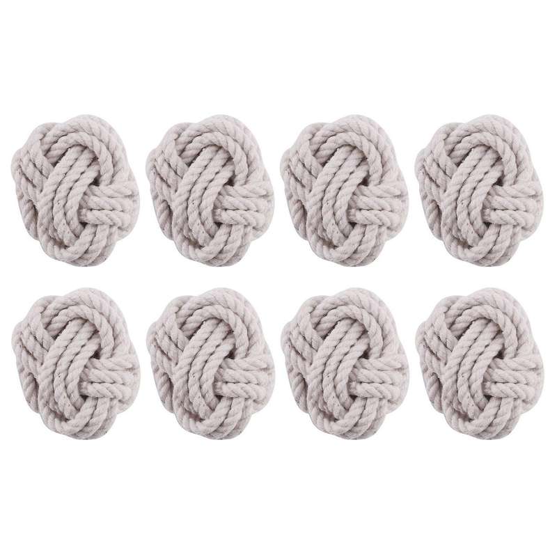 8pcs Model Room Natural Jute Napkin Ring Rope Woven Buckle Linen