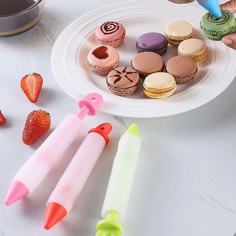 4pcs Silicone Food Writing Pen Diy Decorating Pen for Cake Cookie