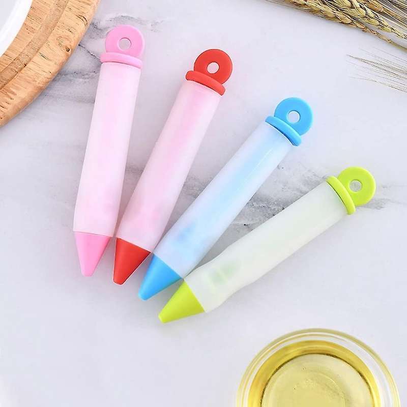4pcs Silicone Food Writing Pen Diy Decorating Pen for Cake Cookie