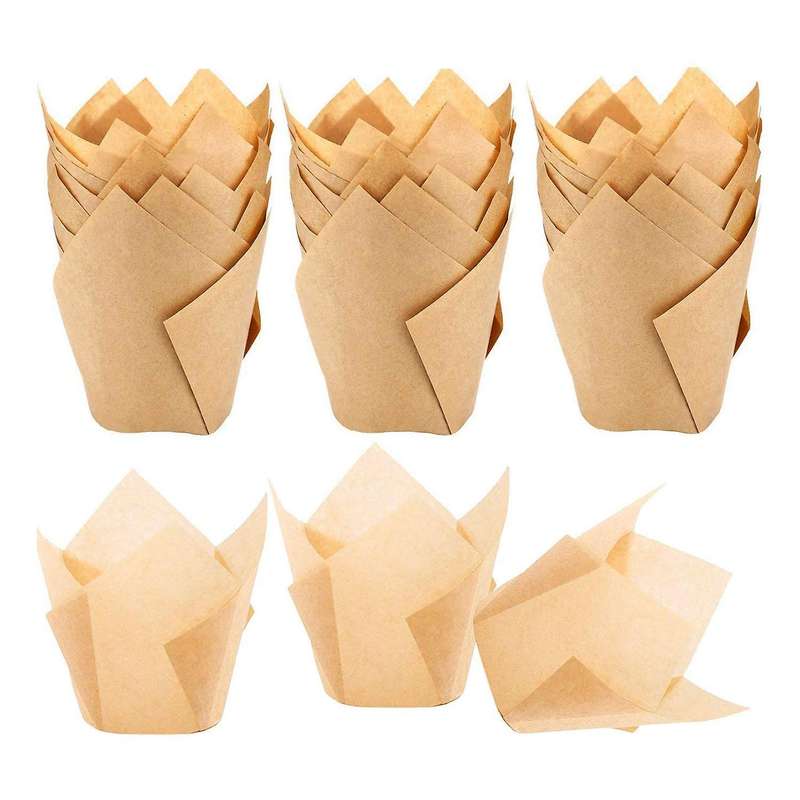 200 Pieces Tulip Cupcake Liner Baking Cups for Weddings and Birthday
