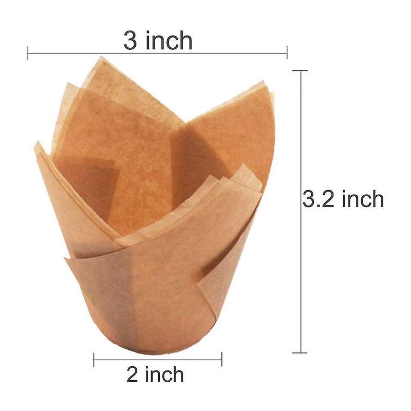 200 Pieces Tulip Cupcake Liner Baking Cups for Weddings and Birthday