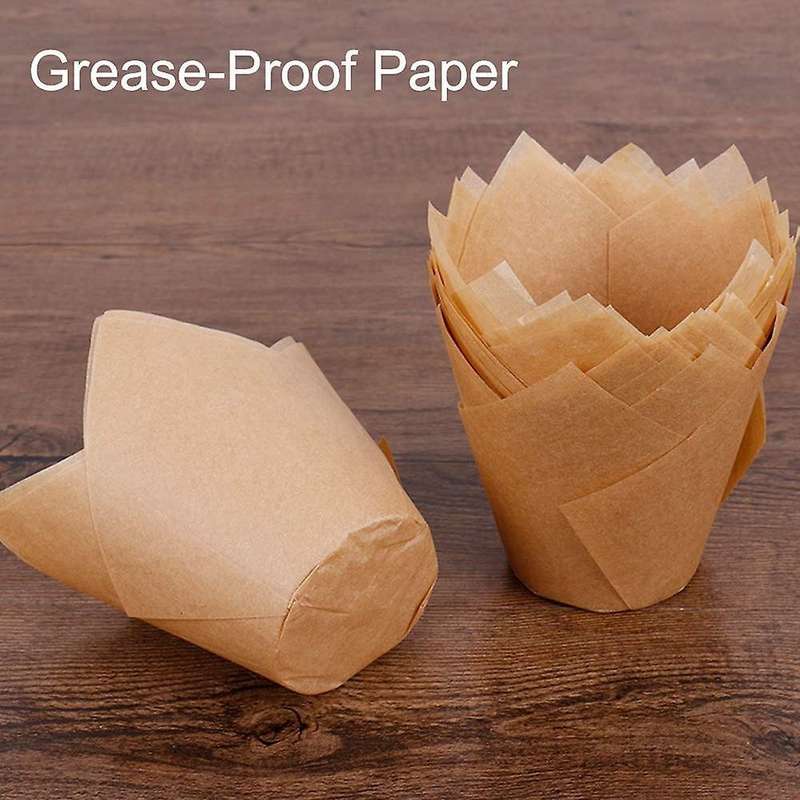 200 Pieces Tulip Cupcake Liner Baking Cups for Weddings and Birthday