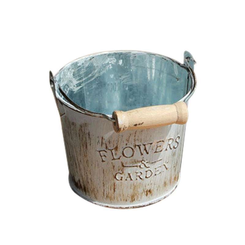 Country Metal Flower Bucket Craft Iron Bucket Small Flower Pot