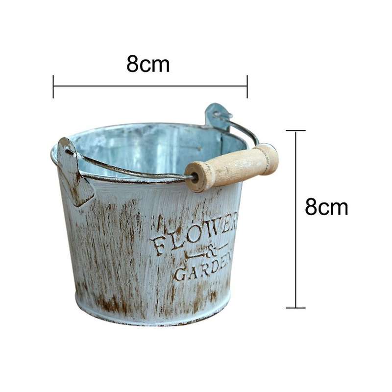 Country Metal Flower Bucket Craft Iron Bucket Small Flower Pot