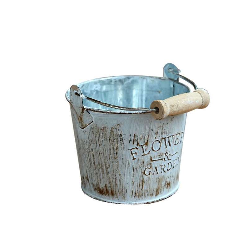 Country Metal Flower Bucket Craft Iron Bucket Small Flower Pot