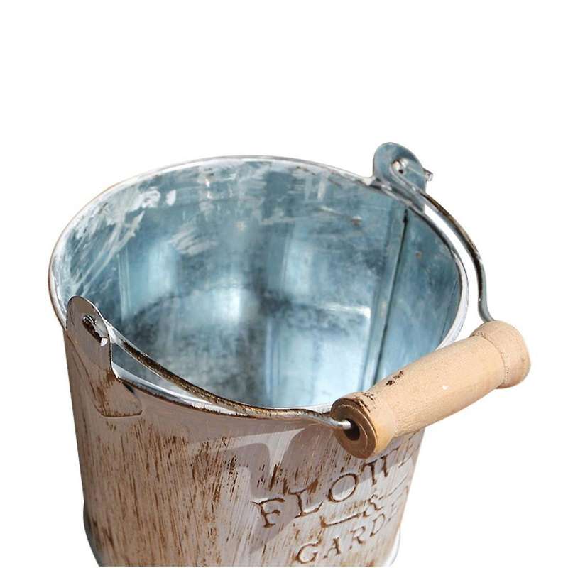Country Metal Flower Bucket Craft Iron Bucket Small Flower Pot