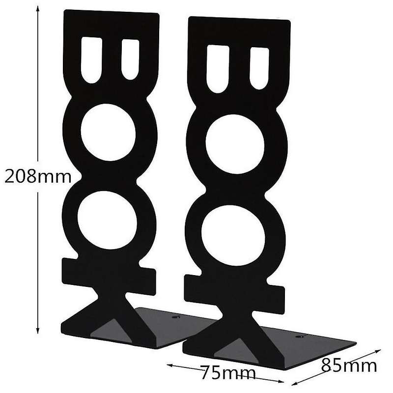 1 Pair Bookends for Library School Book Holder Book Letter White