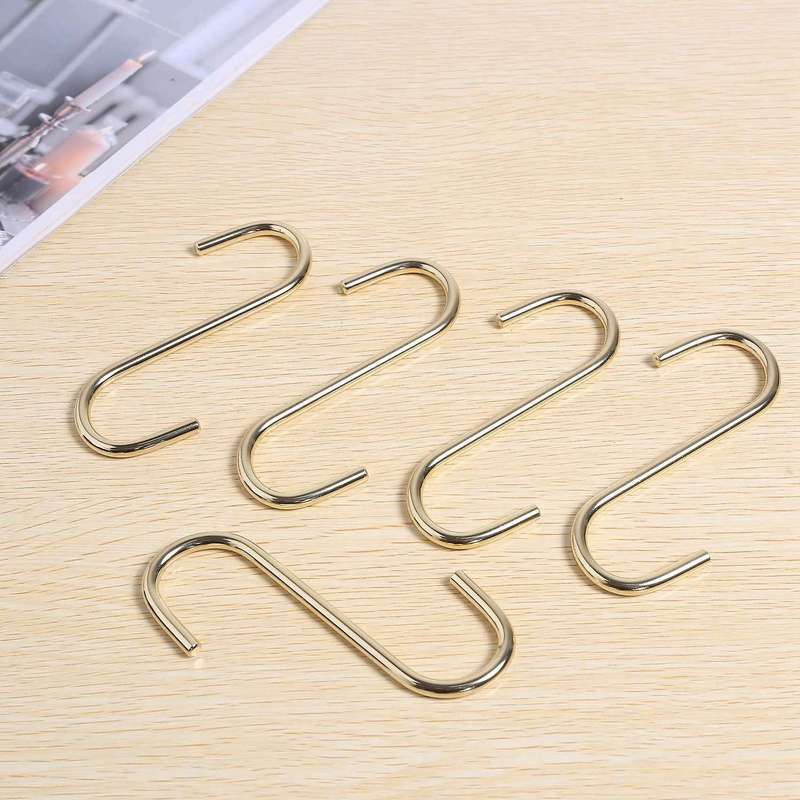 Gold Iron S Shaped Hooks Hanging Hanger Storage Holder Home Organizer