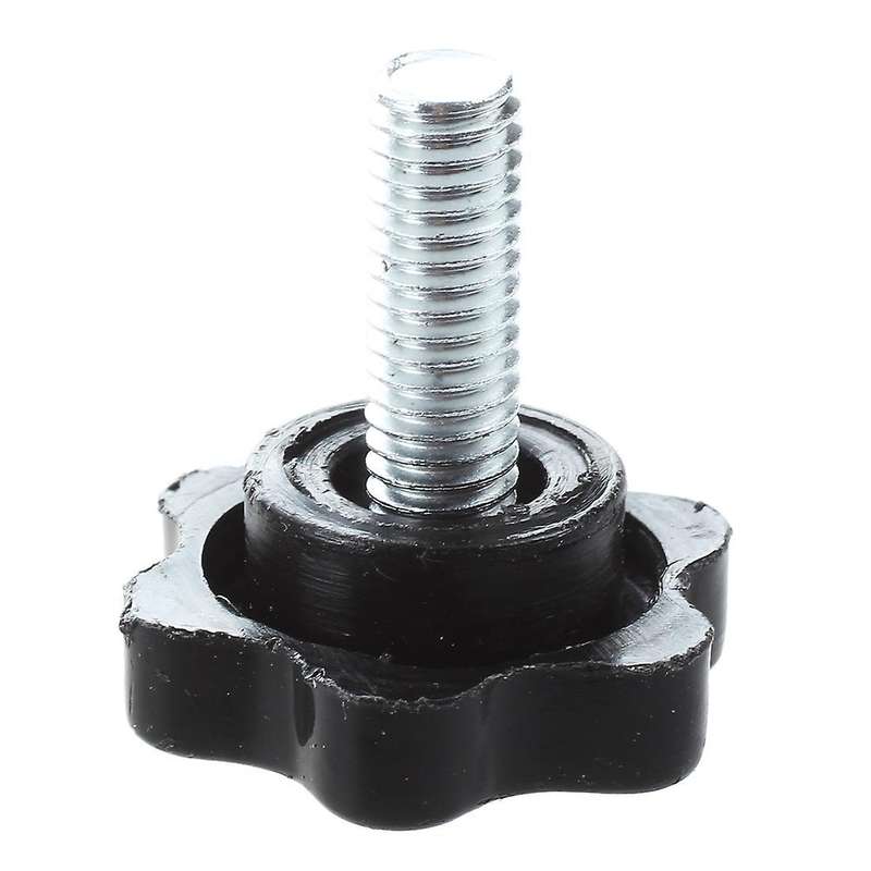 5 Pcs M6 X 15mm Male Thread 25mm Hex Shaped Head Clamping Knob Black