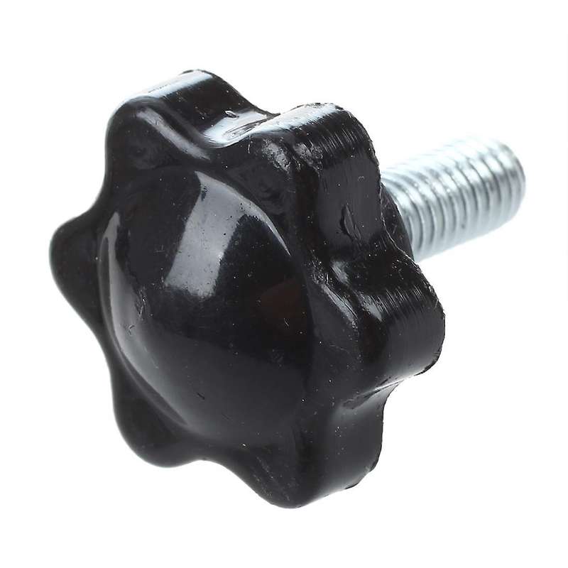 5 Pcs M6 X 15mm Male Thread 25mm Hex Shaped Head Clamping Knob Black
