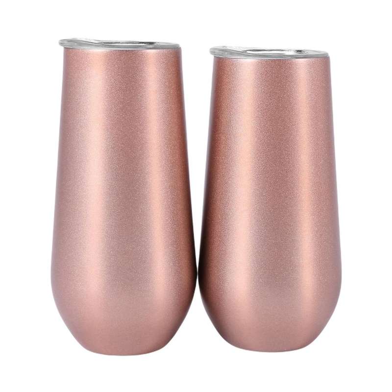 8 Packs Stemless Champagne Flutes Wine Tumbler
