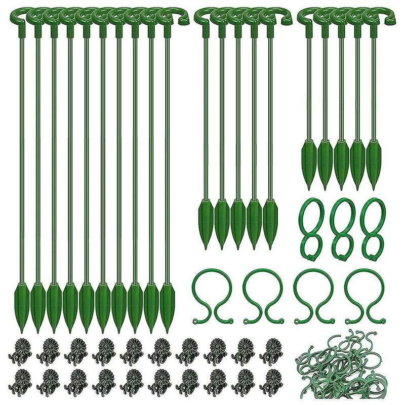 60pcs Plant Supports Set-20 Pack Flower Plant Stakes Sticks (3 Sizes)
