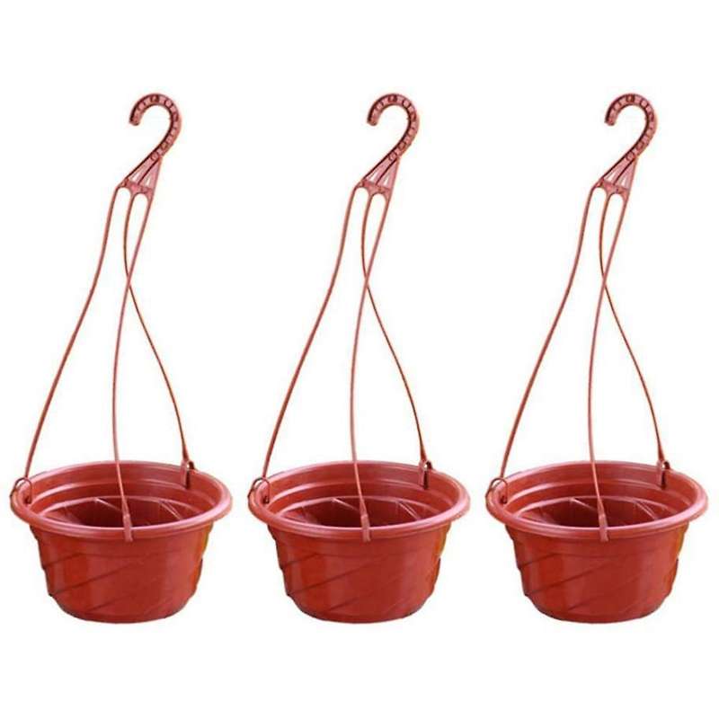 3pcs Hanging Pot Plant Potted Hanging Pot Balcony Plant Potted Red