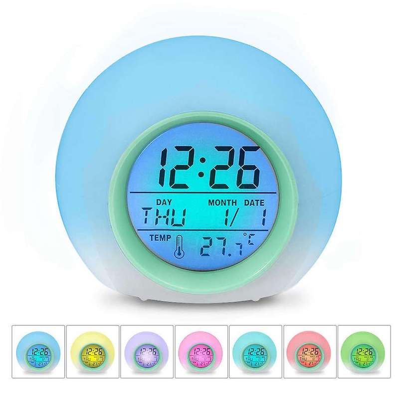 Kids Alarm Clock - Wake Up Light Digital Clock with 7 Colors Changing