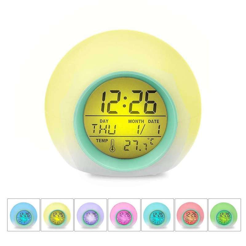 Kids Alarm Clock - Wake Up Light Digital Clock with 7 Colors Changing