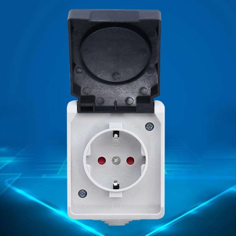2p+e 16a 250v Ip44 Outdoor Power Socket with Cover Eu Plug(single)