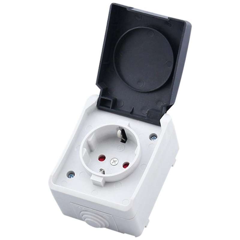 2p+e 16a 250v Ip44 Outdoor Power Socket with Cover Eu Plug(single)