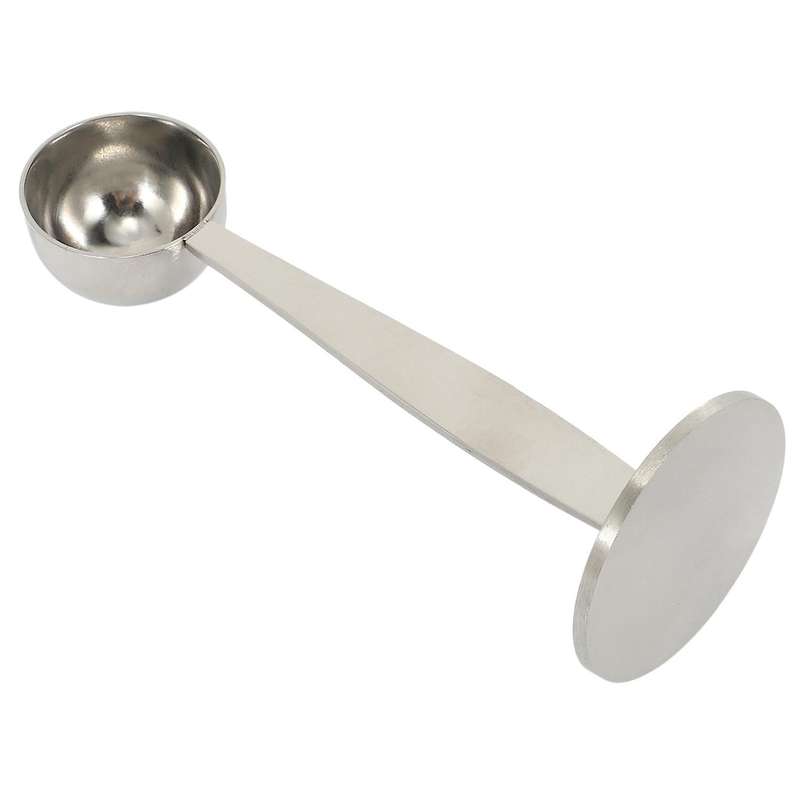 Espresso Stand Coffee Measure Tamper Spoon Stainless Steel Silver