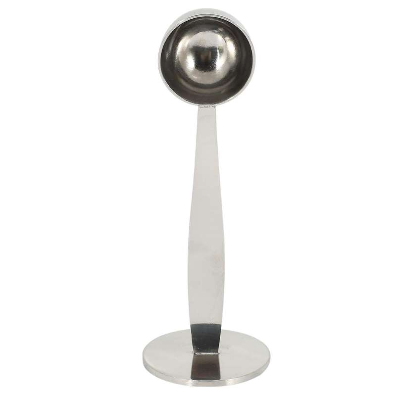 Espresso Stand Coffee Measure Tamper Spoon Stainless Steel Silver