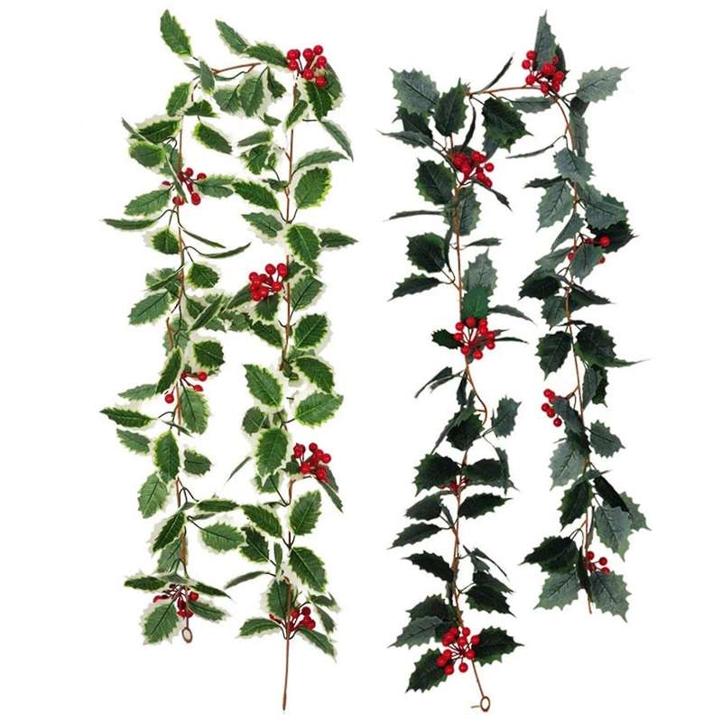 Christmas Garland Winter Red Berries Xmas Party-light Green