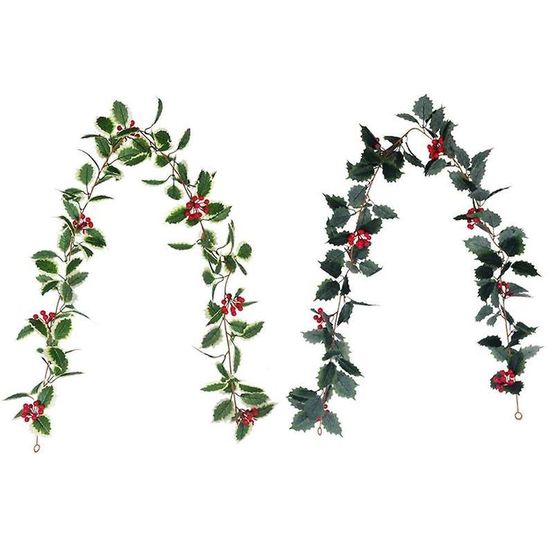 Christmas Garland Winter Red Berries Xmas Party-light Green