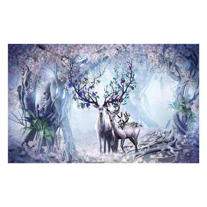 Diy 5d Diamond Painting, Rhinestone Embroidery Elk House