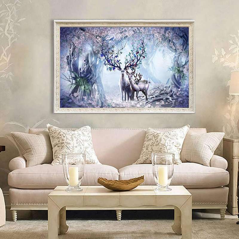 Diy 5d Diamond Painting, Rhinestone Embroidery Elk House