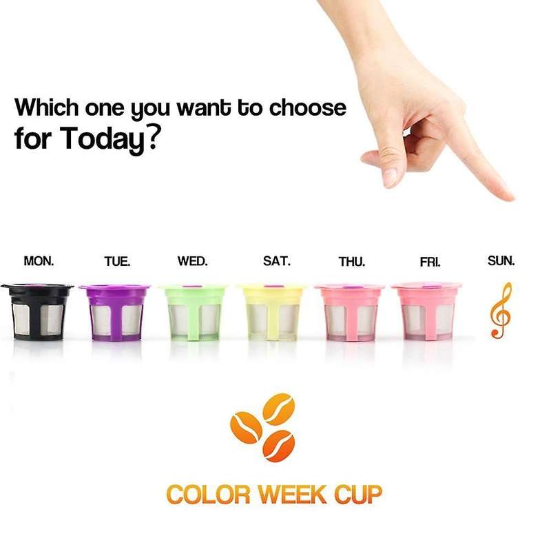 Reusable Rainbow Colors K Cups Refillable Kcups Coffee Filters,b