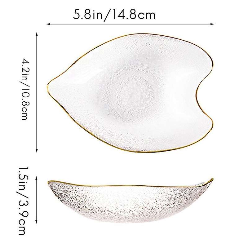Japanese Style Creative Gilt Glass Cherry Blossom Plate Salad Bowl C