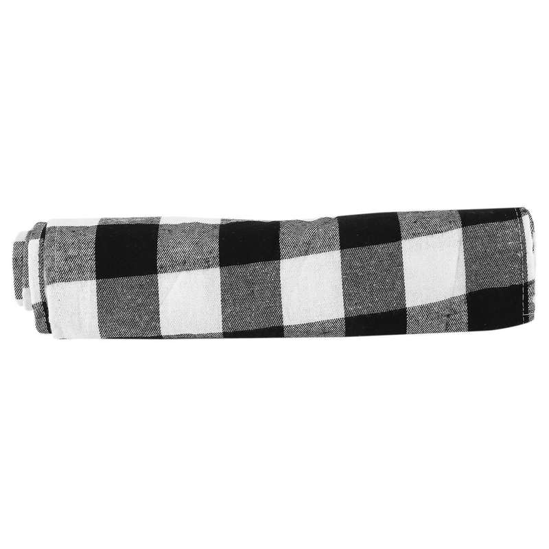 Polyester Blend Handmade Black and White Plaid for Family Dinner