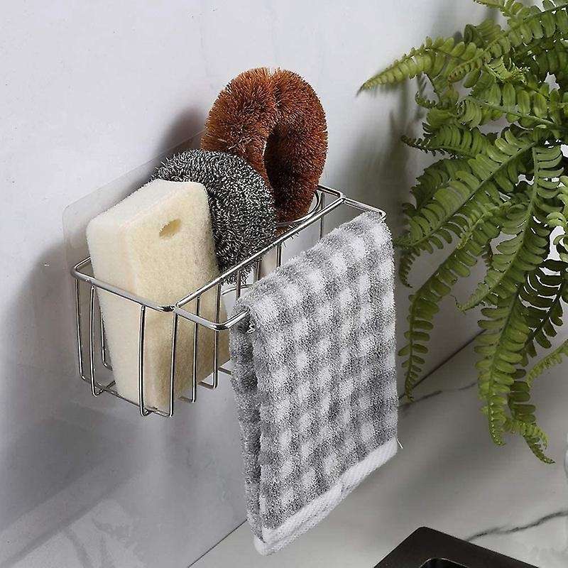 Kitchen Stainless Steel Sink Drain Rack Sponge Rack Storage Basket