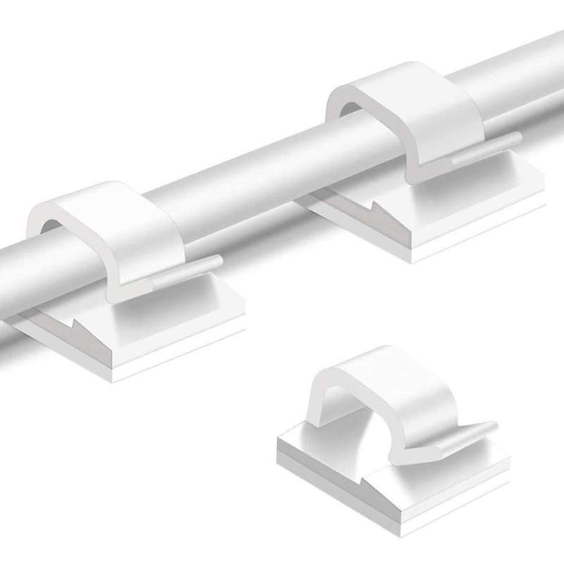 100 Pcs Self-adhesive Cable Holder,cable Clamps,cable Clips (white)