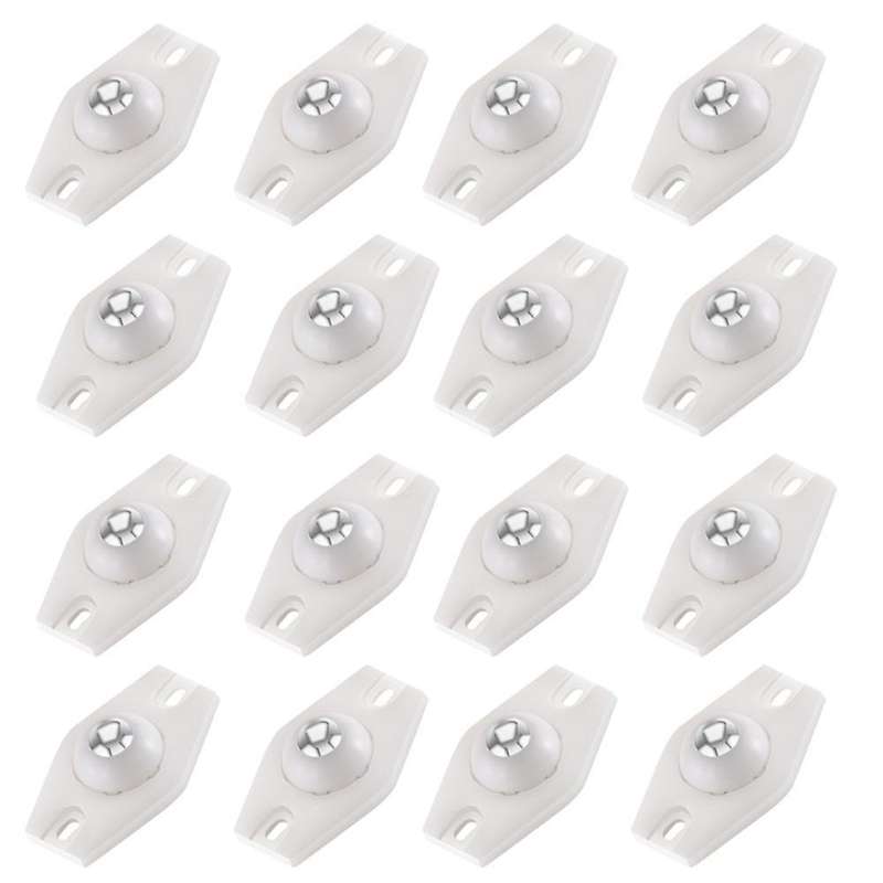 16pcs Self Adhesive Wheels for Storage Boxes(white)