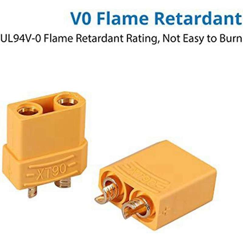 Xt90 Connector 5 Pairs Male for High-amp Rc Lipo Battery Gold Plated