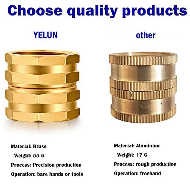 Solid Brass Garden Hose Fittings Connectors Adapter 2 Pcs