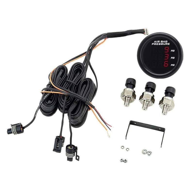 52mm Red Led Three Display Air Pressure Gauge Psi Air Suspension