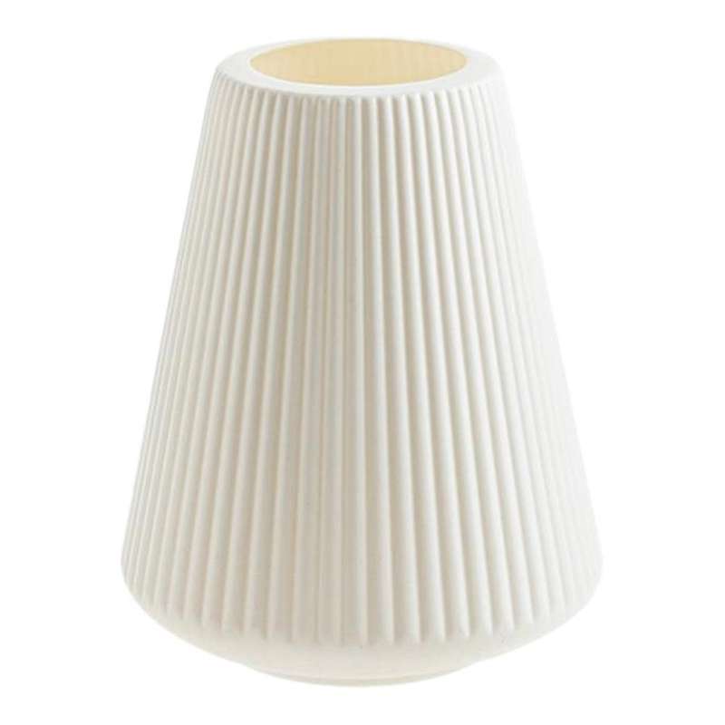 Simple Vertical Striped Small Vase Imitation Ceramic Plastic -white