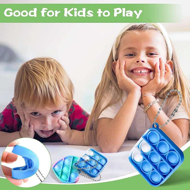 6 Pcs Mini Fidget Sensory Toy Silicone Keychain Toy Decompression