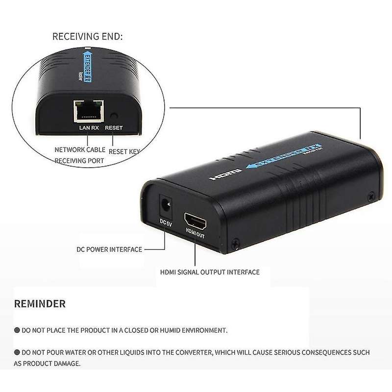 100m 1080p Extender Hdmi Network Cable Rj45 Single High Us Plug