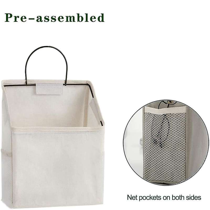 2pcs Three-dimensional Solid Color Hanging Wall-mounted Storage Bag
