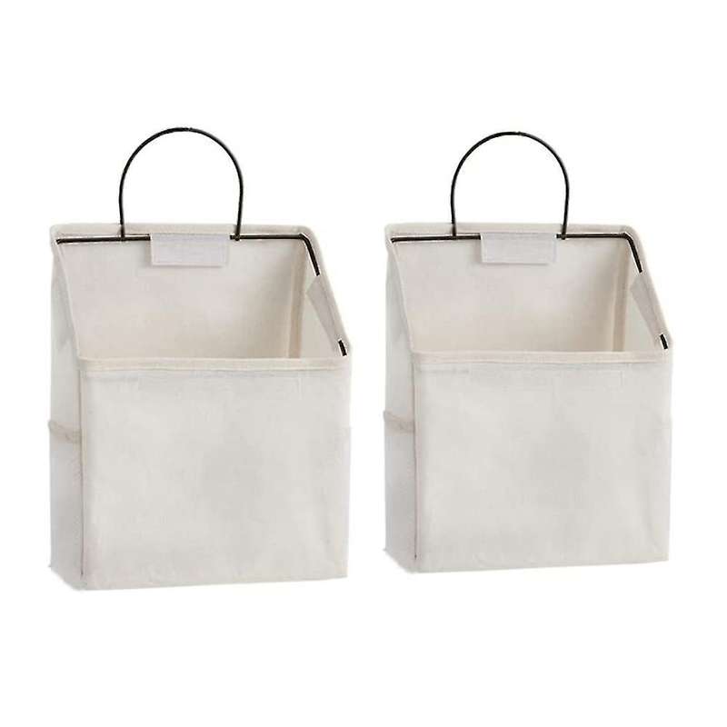 2pcs Three-dimensional Solid Color Hanging Wall-mounted Storage Bag