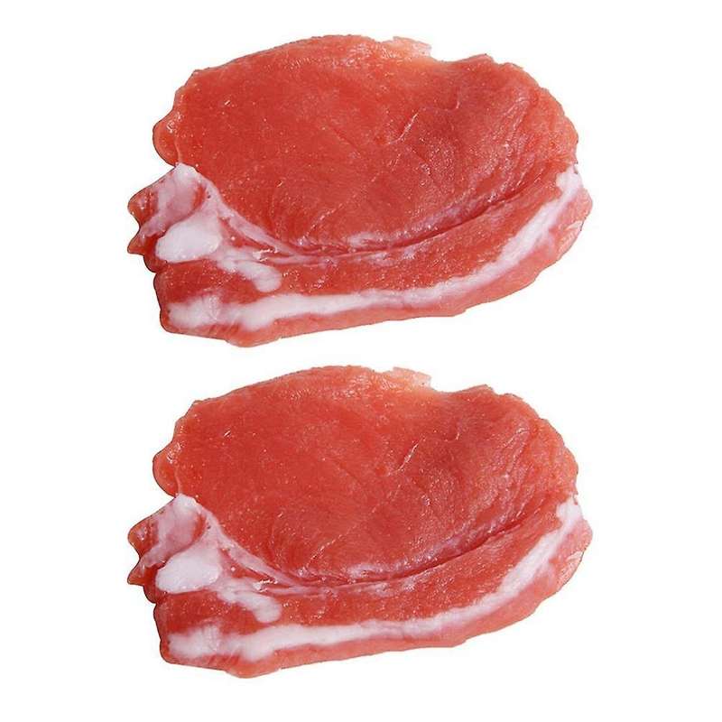 2pcs Fake Cooked Fresh Pork Simulation Cabinet Desk Decoration