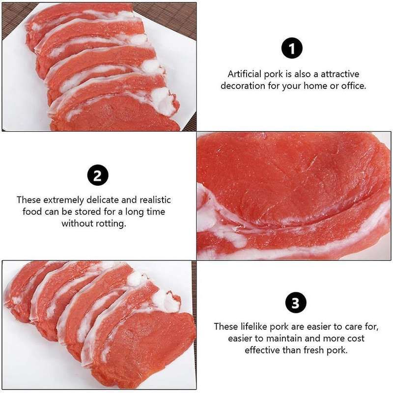 2pcs Fake Cooked Fresh Pork Simulation Cabinet Desk Decoration