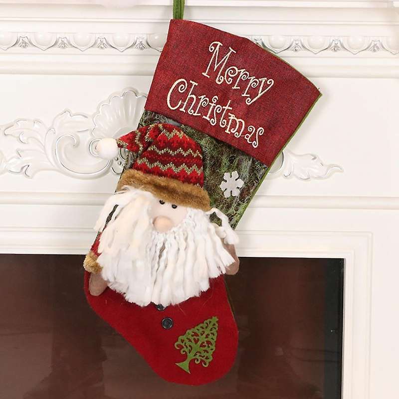 Large Christmas Stockings with 3d Santa Claus Snowman for Xmas , A