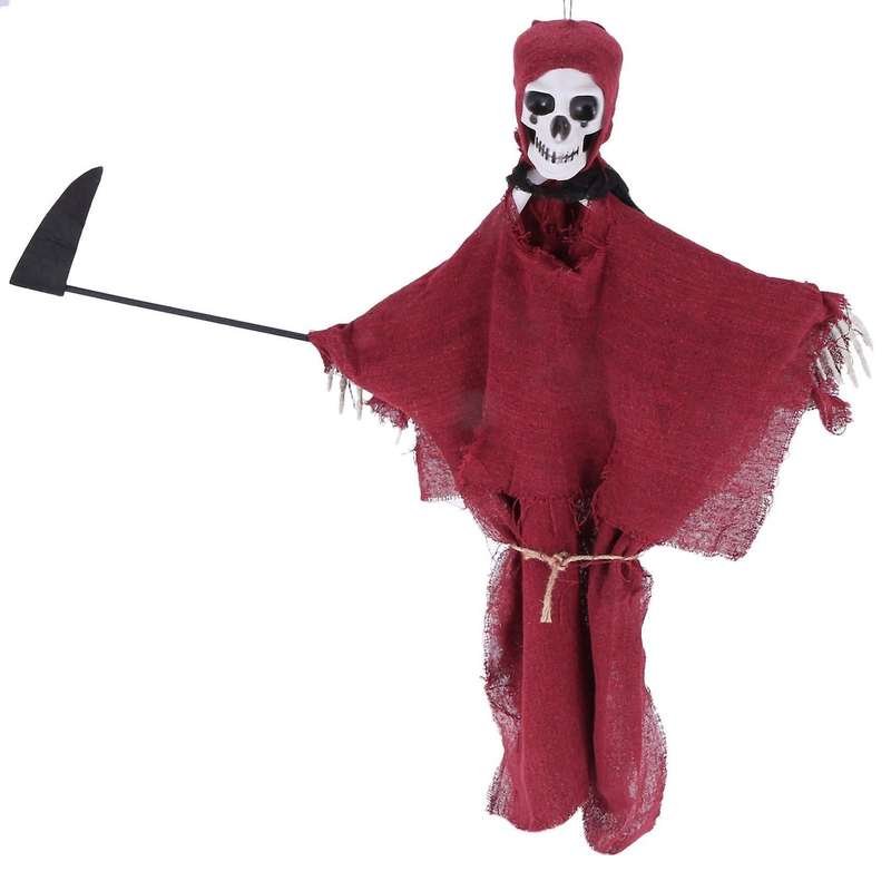 Halloween Hanging Ghost Scary Horror Red Skull and Sickle Grim Reaper